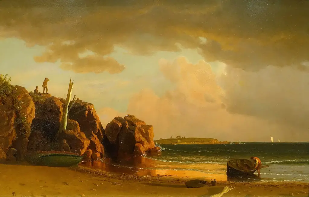 View Near Newport in Detail Albert Bierstadt